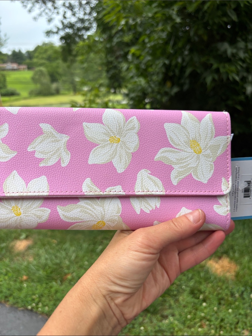 Draper James ~NWT Pink Floral Fold-Over Jewelry Travel Bag